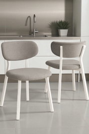 Hanah Home Toldy Juego de 6 Sillas Gris y Blanco